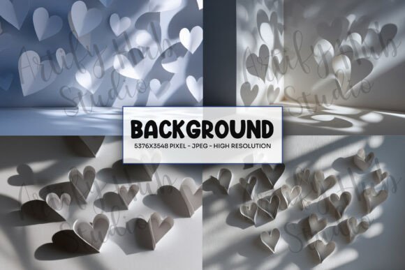 Download Soft Light Paper Heart Shadow Background - Art Collection