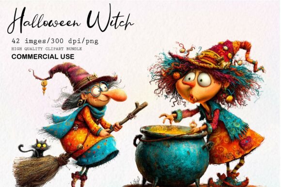 Download Whimsical Halloween Witch Clipart - Art Collection