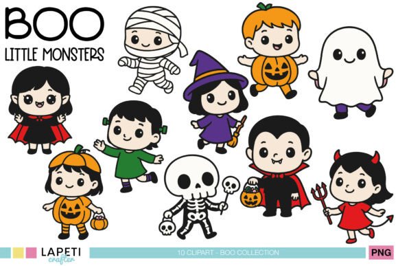 Download Halloween Kids Costumes Clipart Set - Art Collection