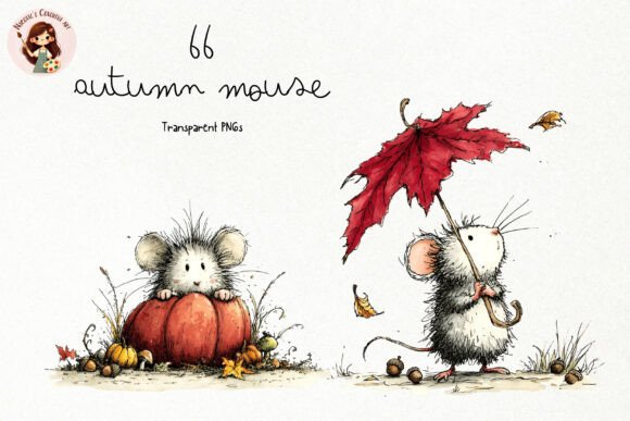 Download Cute Autumn Harvest Mouse PNG Clipart - Art Collection