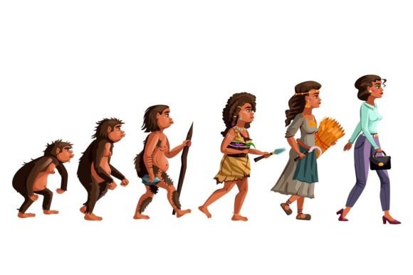 Download Woman Evolution Vector Cartoon - Art Collection