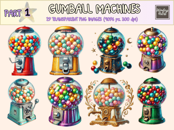 Download Gumball Machines P1 Clipart - Art Collection