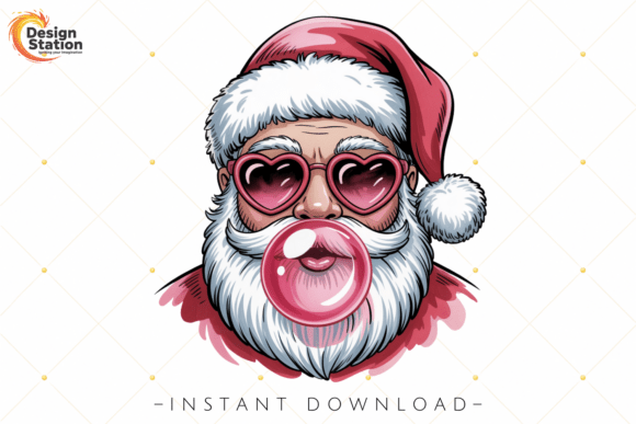 Download Santa Bubblegum Heart Glasses PNG - Art Collection