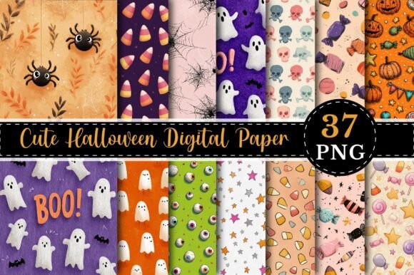 Download Cute Halloween Digital Paper - Halloween digital Collection