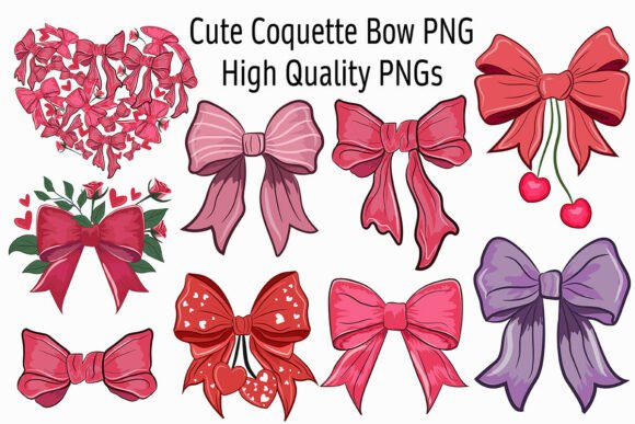 Download Cute Coquette Bow PNG Clipart SET - Art Collection