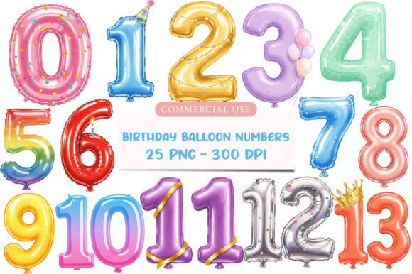 Download Happy Birthday Balloon Numbers Clipart - Art Collection