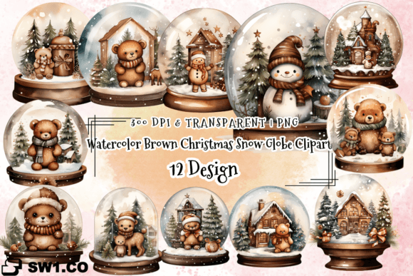Download Brown Christmas Snow Globe Clipart - Art Collection