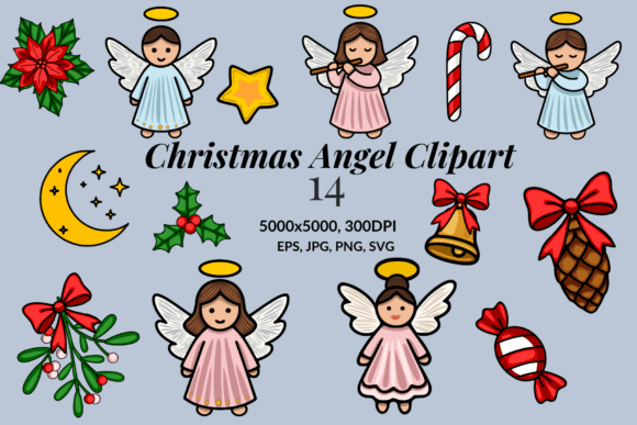 Download Heavenly Christmas Angel Clipart Set - Premium Bundle