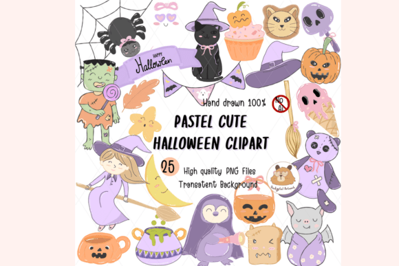 Download Pastel Halloween Clipart Png Hand Drawn - Art Collection