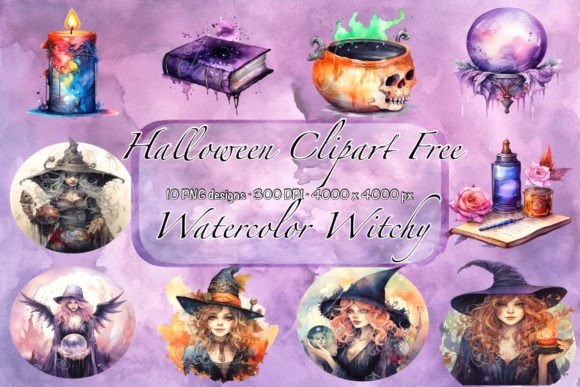 Download Halloween Clipart Free Watercolor Witchy - Art Collection