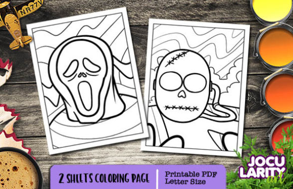 Download Funny Scary Mask Cartoon Coloring Pages - Art Collection