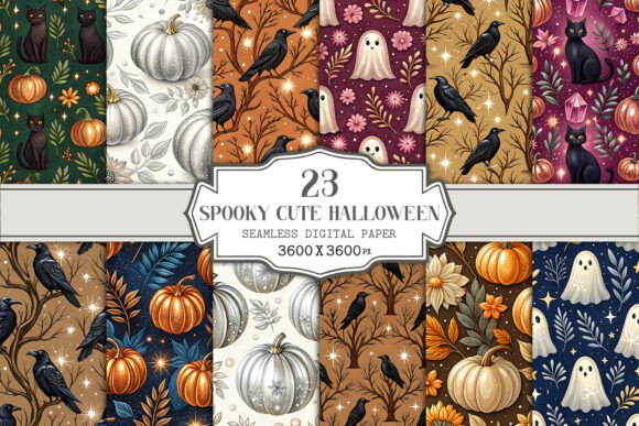 Download Spooky Cute Halloween Digital Paper - Halloween digital Collection