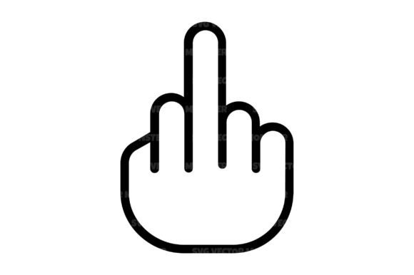 Download Cartoon Middle Finger Icon Svg Cut File - Art Collection