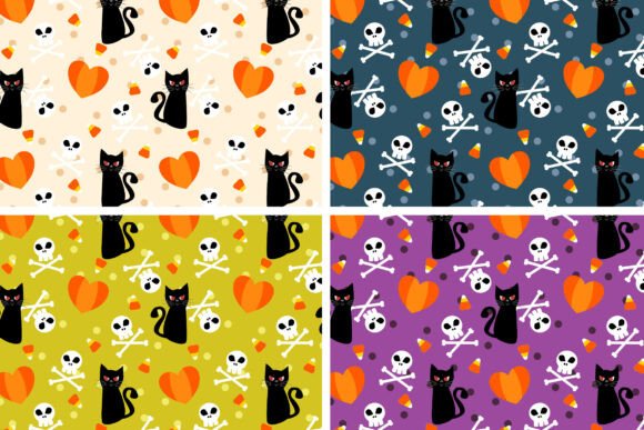 Download Cute Black Cat with Pumpkin Heart - Art Collection
