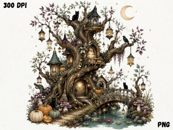 Download Halloween Forest Cottage Clipart, - Art Collection
