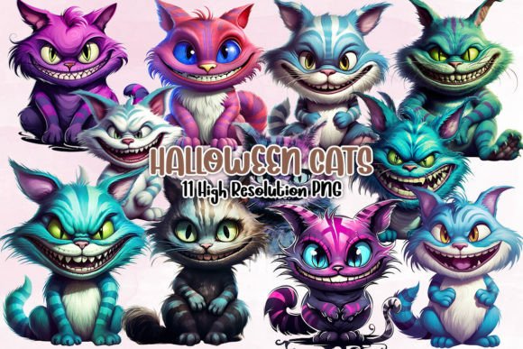 Download Halloween Cats Sublimation Clipart PNG - Art Collection