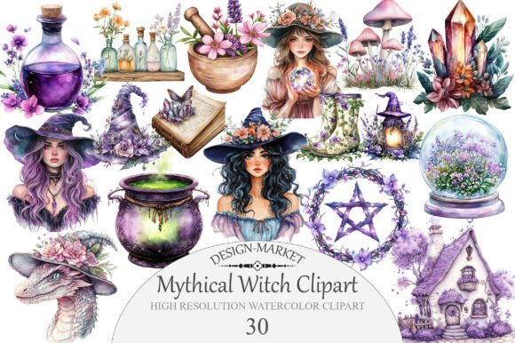Download Watercolor Mythical Witch Clipart - Art Collection