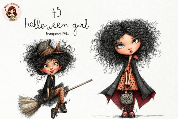 Download Cute Halloween Witch Girl PNG Clipart - Art Collection